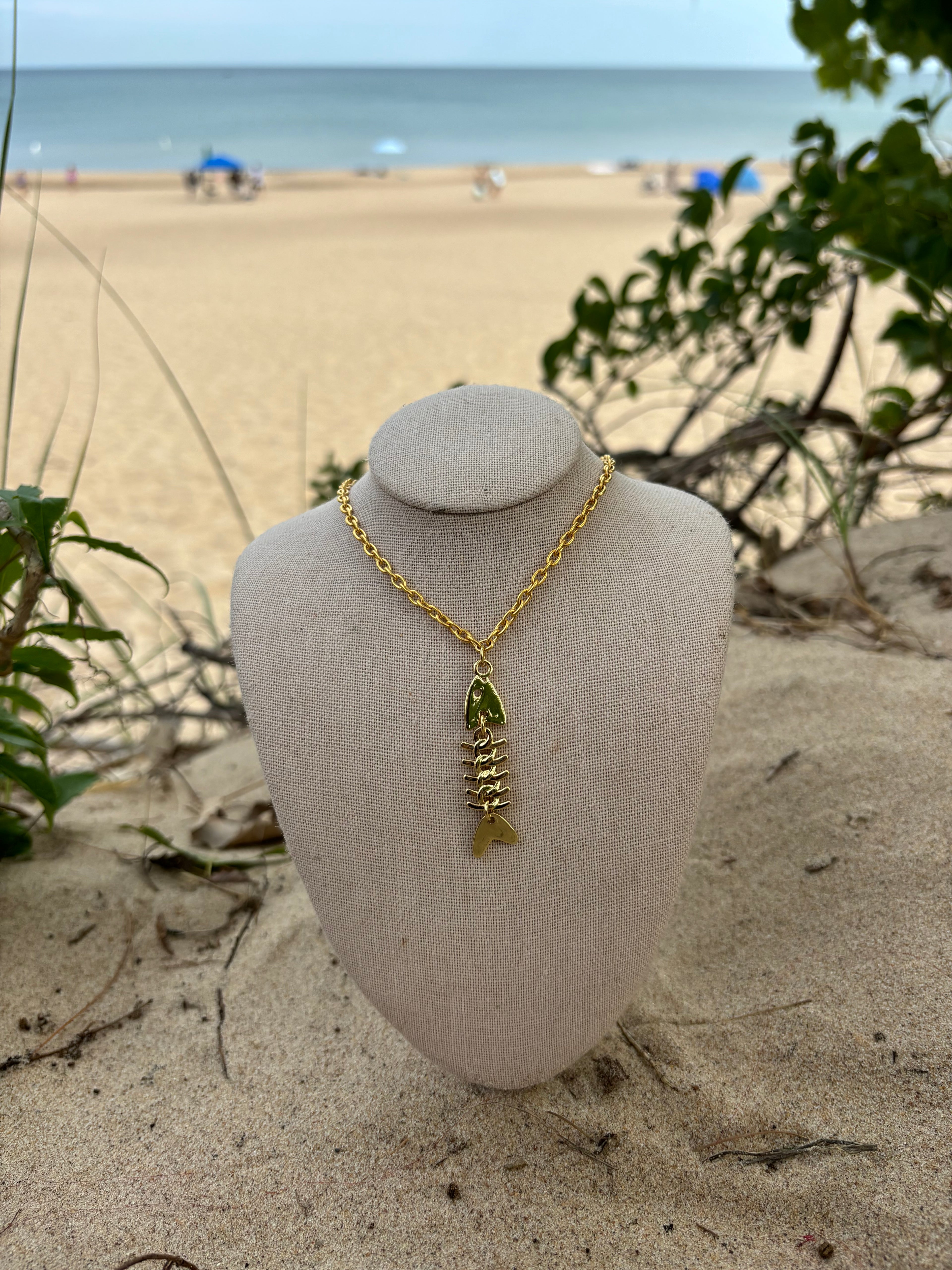 Gold Fishbone Necklace