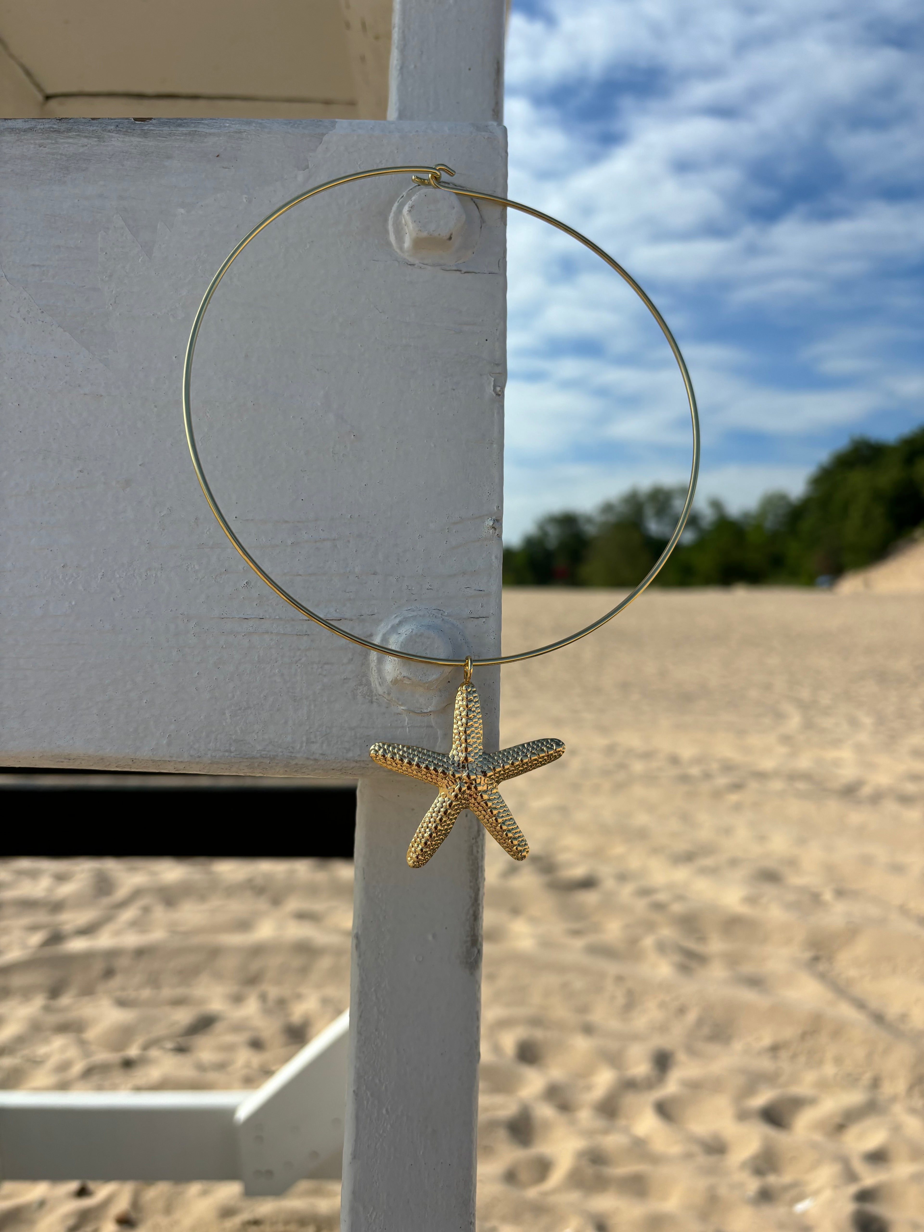 Starfish Hoop Necklace