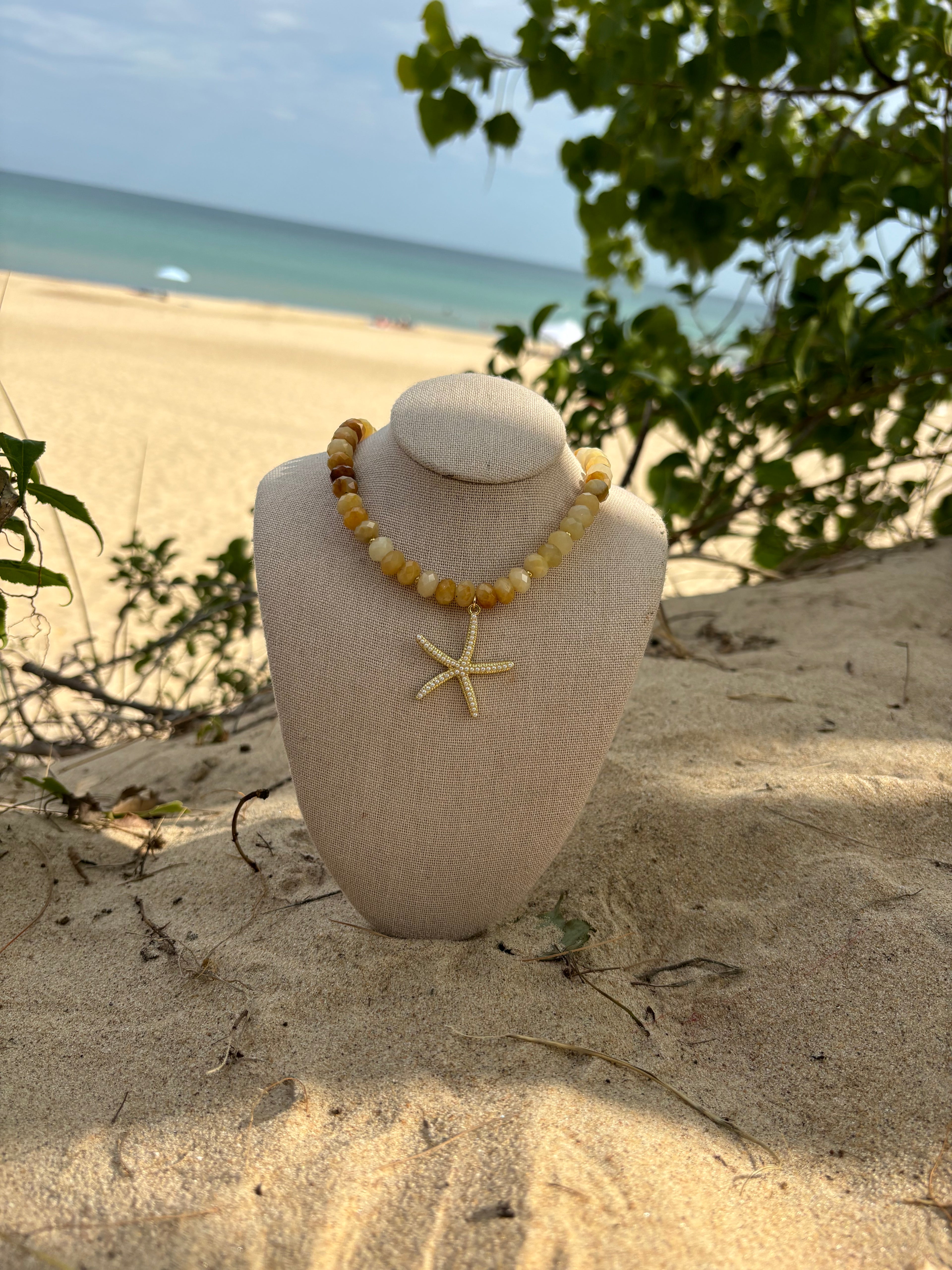 Honey Starfish Necklace