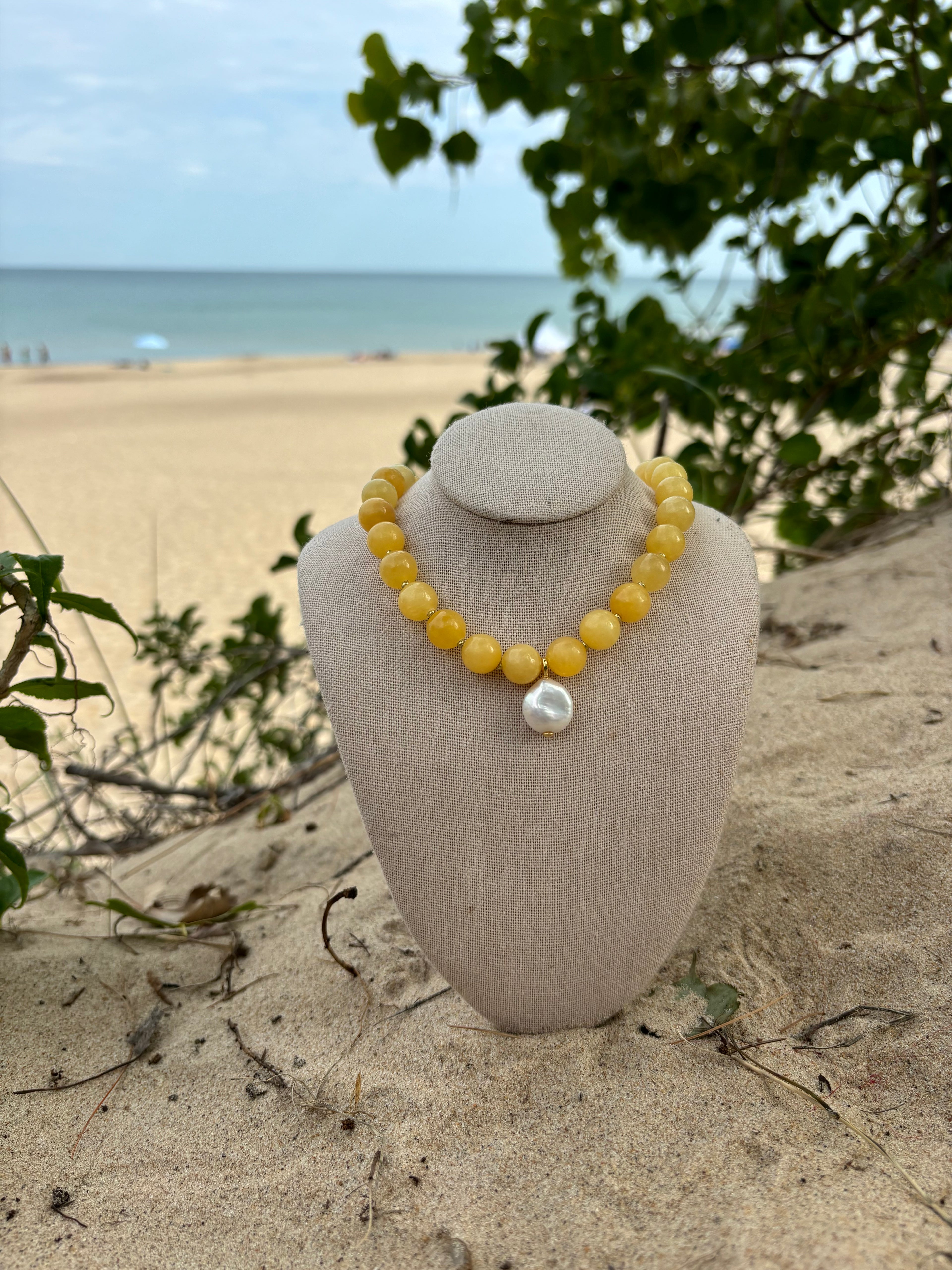 Golden Pearl Necklace